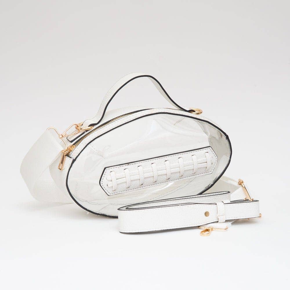 TG10695 Clear Gameday Football Stitch Detail Crossbody Bag