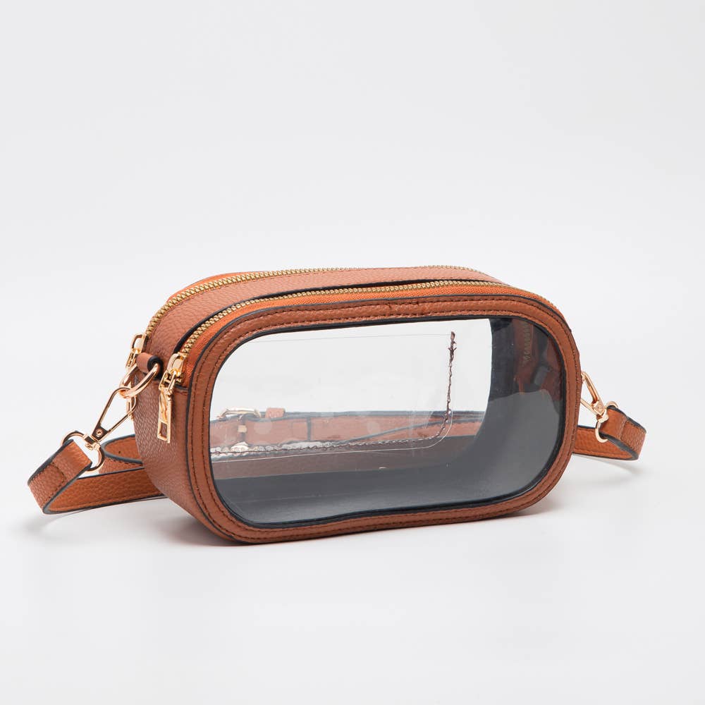 TG10552 Double Zipper Oval Clear Gameday/Stadium Bag