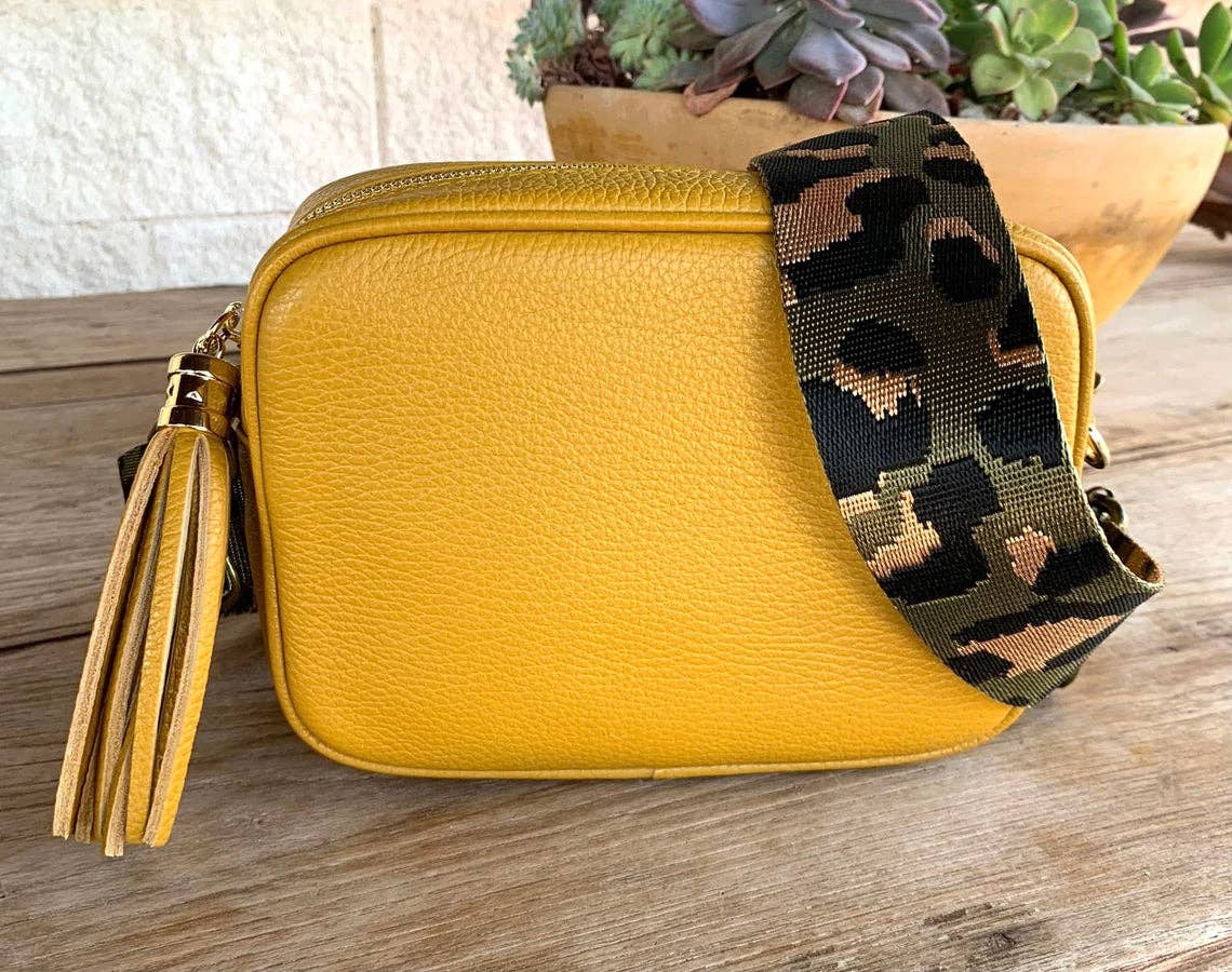 TG10204 Solid Color Tassel Camera Crossbody Bag