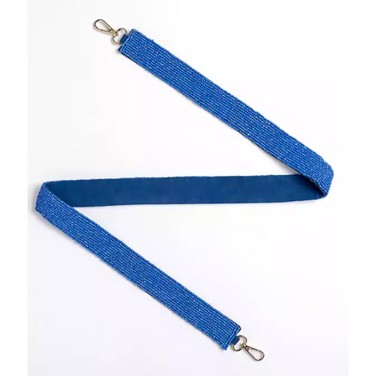Blue Beaded Purse Strap