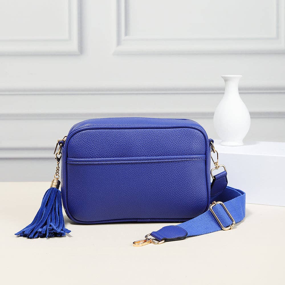TG10204 Solid Color Tassel Camera Crossbody Bag